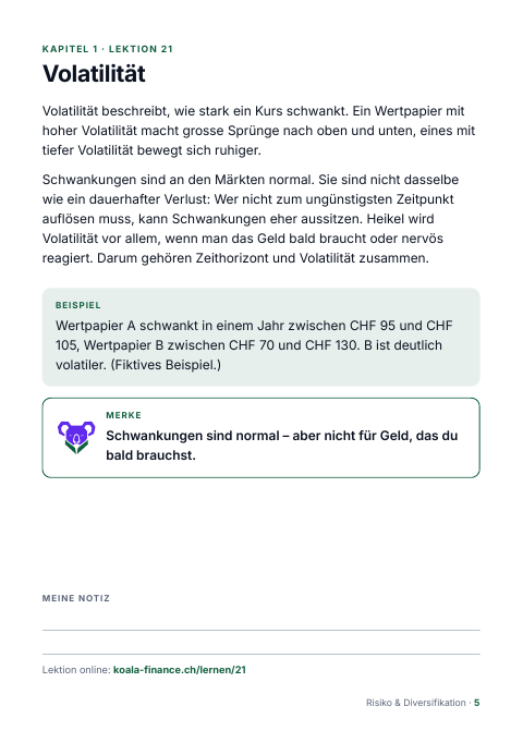 Leseprobe aus Mini-Heft 4: Volatilität